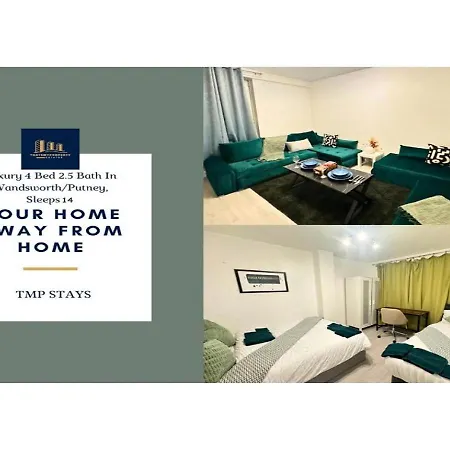 Luxe Stays Sleeps 14 - Wandsworth & Putney Bridge - 4 Bedrooms